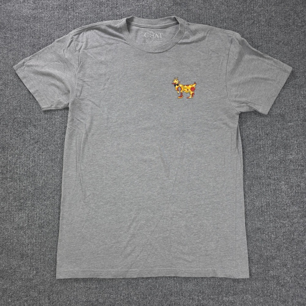Goat USA A Slice of Life Shirt Mens Medium Gray Graphic Streetwear Normcore